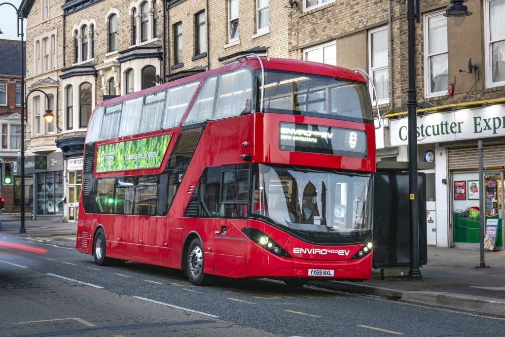 A BYD ADL Enviro400EV demonstrator similar to the vehicles ordered by First Bus.
